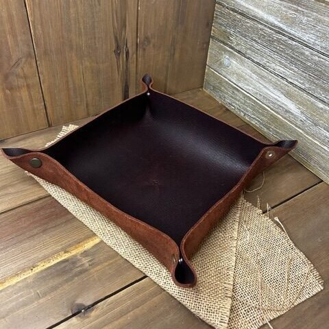 Full grain leather handmade in Canada valet tray